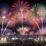 Colorful nightly fireworks lighting up the sky above the Georgia National Fairgrounds in Perry Georgia during the 2026 Georgia National Fair in October